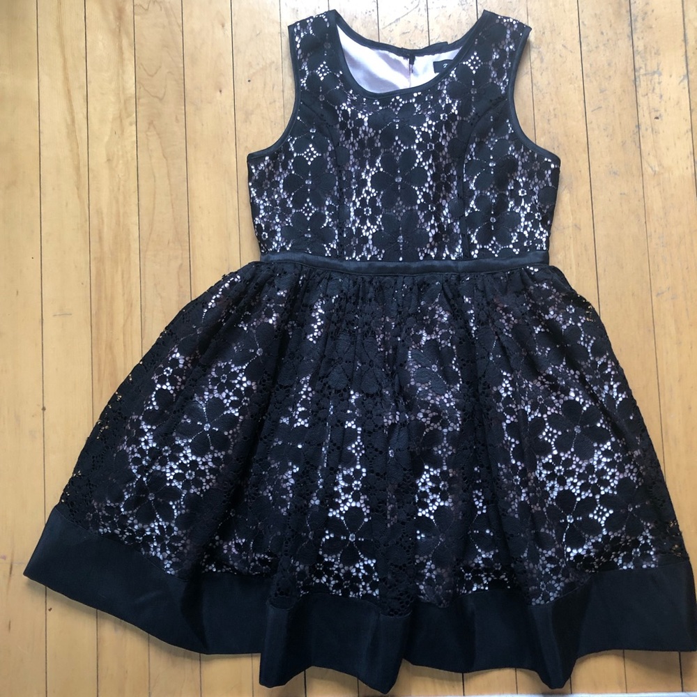 Girls black and pink gown dress/ bows on the back